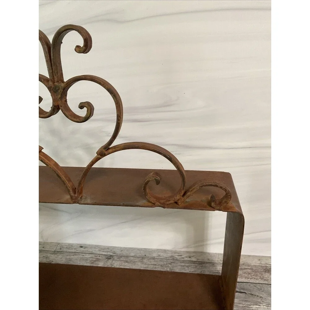 Vintage Wrought Iron Box Shelves Rustic Look. See Pic For Measurements